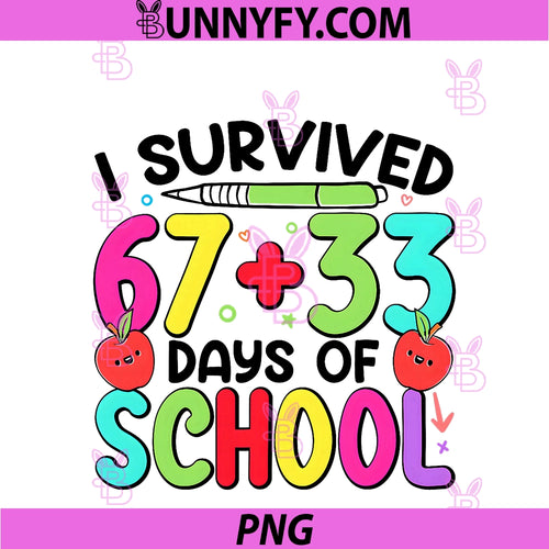 100 Days Of School 67 Plus 33 Math PNG, Celebration PNG