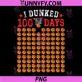 100 Days Of School PNG, Basketball Dunked 100th Day PNG