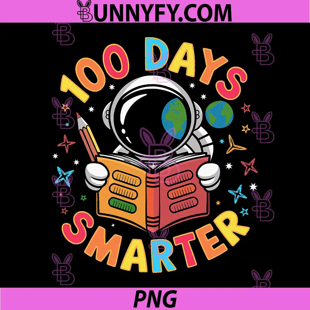 100 Days Smarter PNG, Astronaut 100th Day Of School PNG
