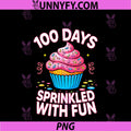 100 Days Sprinkled With Fun PNG, Donut Girls Kids 100th Day PNG