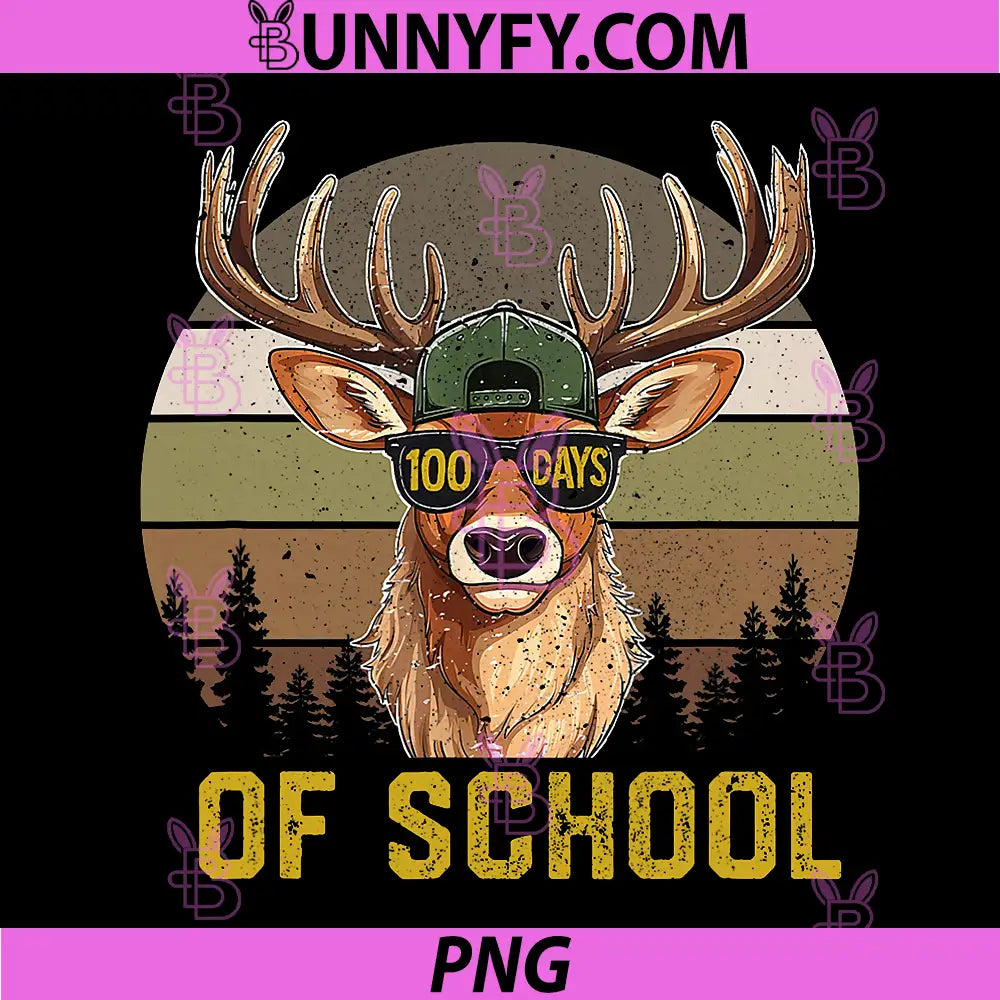100 Days of School PNG, Deer Hunting Boy PNG