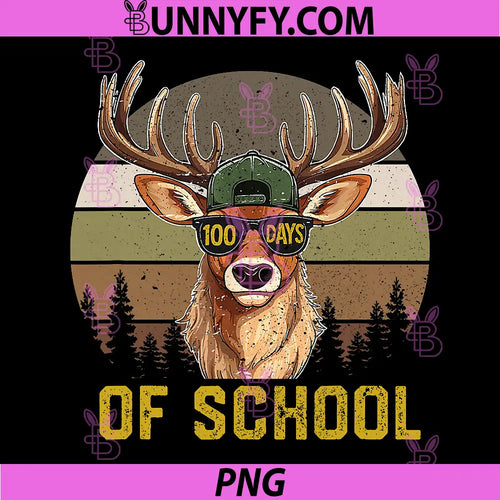 100 Days of School PNG, Deer Hunting Boy PNG