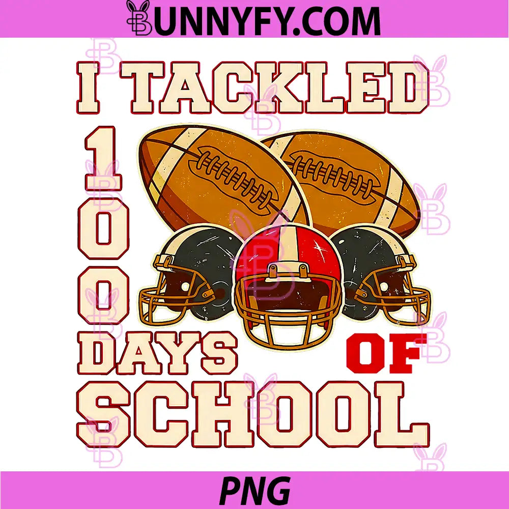 100 Days of School PNG, Football 100th Day of School PNG