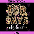 100 Days Of School Leopard Print PNG, Cute Bow Classroom Design PNG