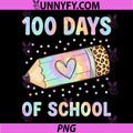 100 Days of School PNG, Leopard Tie Dye Pencil PNG