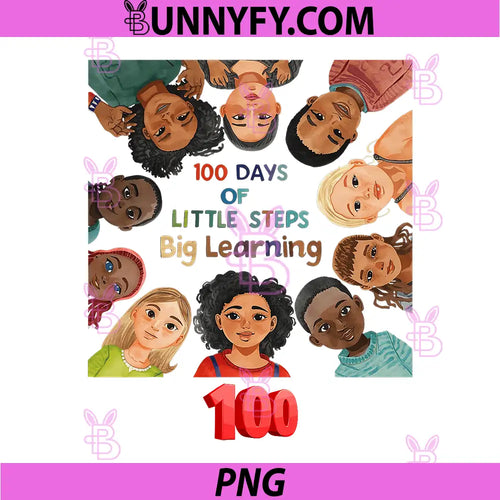 100 Days Of Little Steps Big Learning PNG, Cute Kids School Design PNG