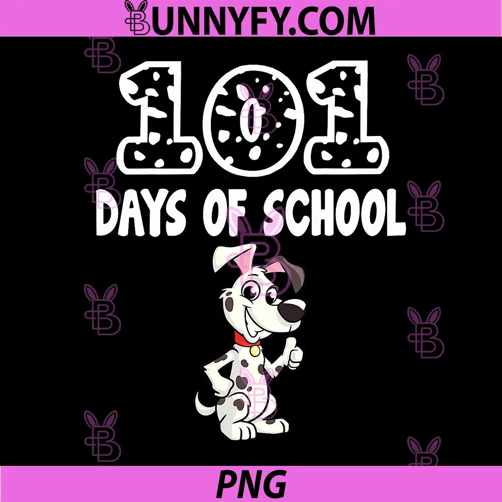 101 Days Of School Dog Lover PNG, Cute Dalmatian Cartoon PNG
