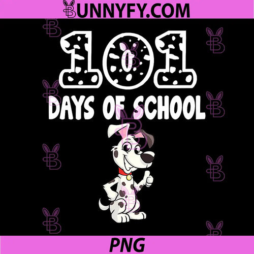 101 Days Of School Dog Lover PNG, Cute Dalmatian Cartoon PNG