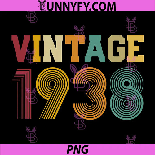 1938 88th Birthday PNG, Vintage 88 Years Old Retro PNG