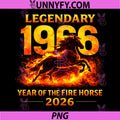 1966 Year of The Fire Horse PNG, 60th Birthday Chinese Zodiac PNG