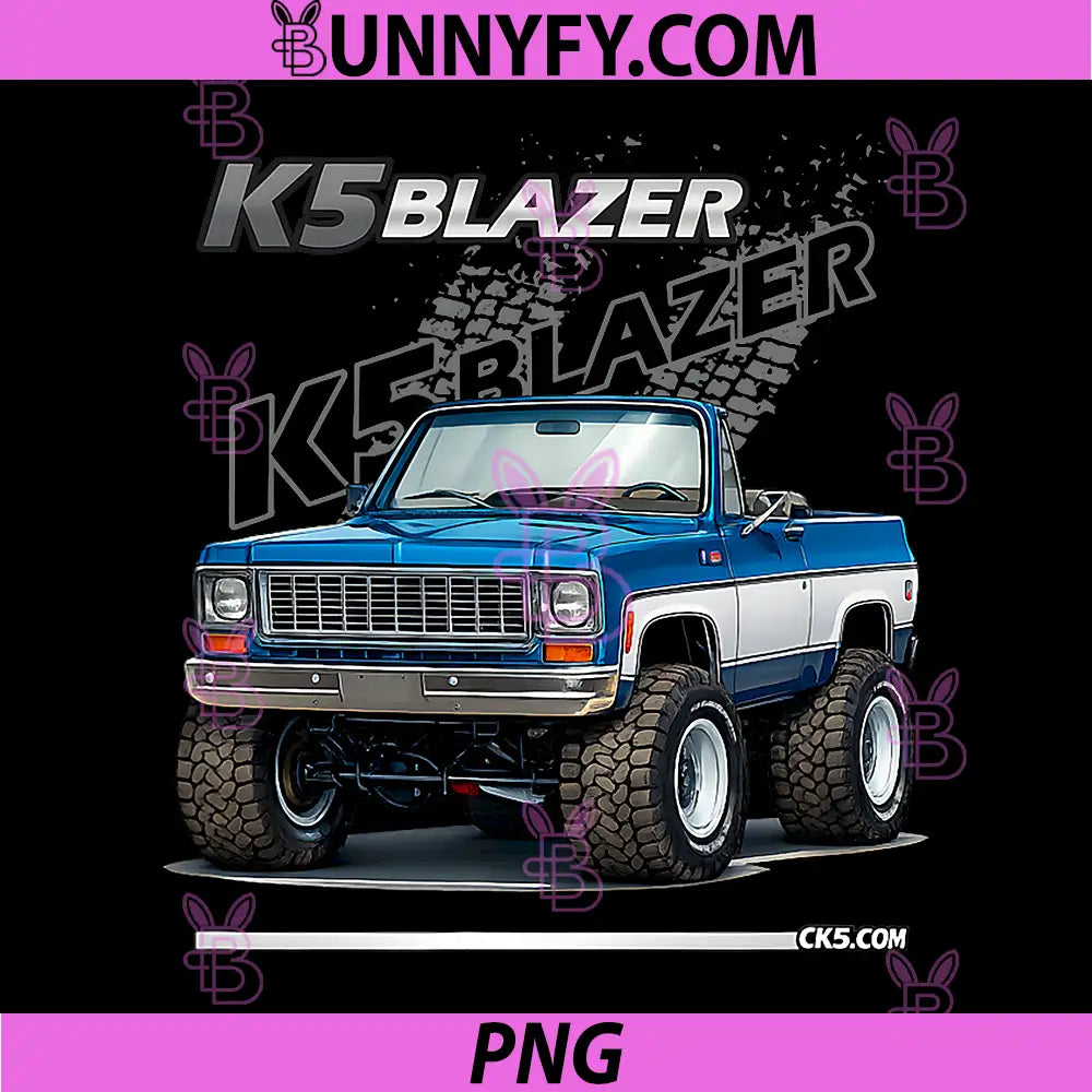1973-75 K5 Blazer Big PNG, Tires Cartoon Lifted Classic 4x4 Truck PNG
