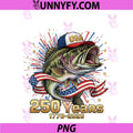250 America Years 1776 2026 Fishing USA Flag PNG, 250th July 4th PNG