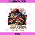 250 America 1776 2026 Bass Fishing USA Flag PNG, 250th Birthday PNG