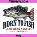 250 America Years 1776-2026 PNG, Fishing US Flag 250th Birthday PNG