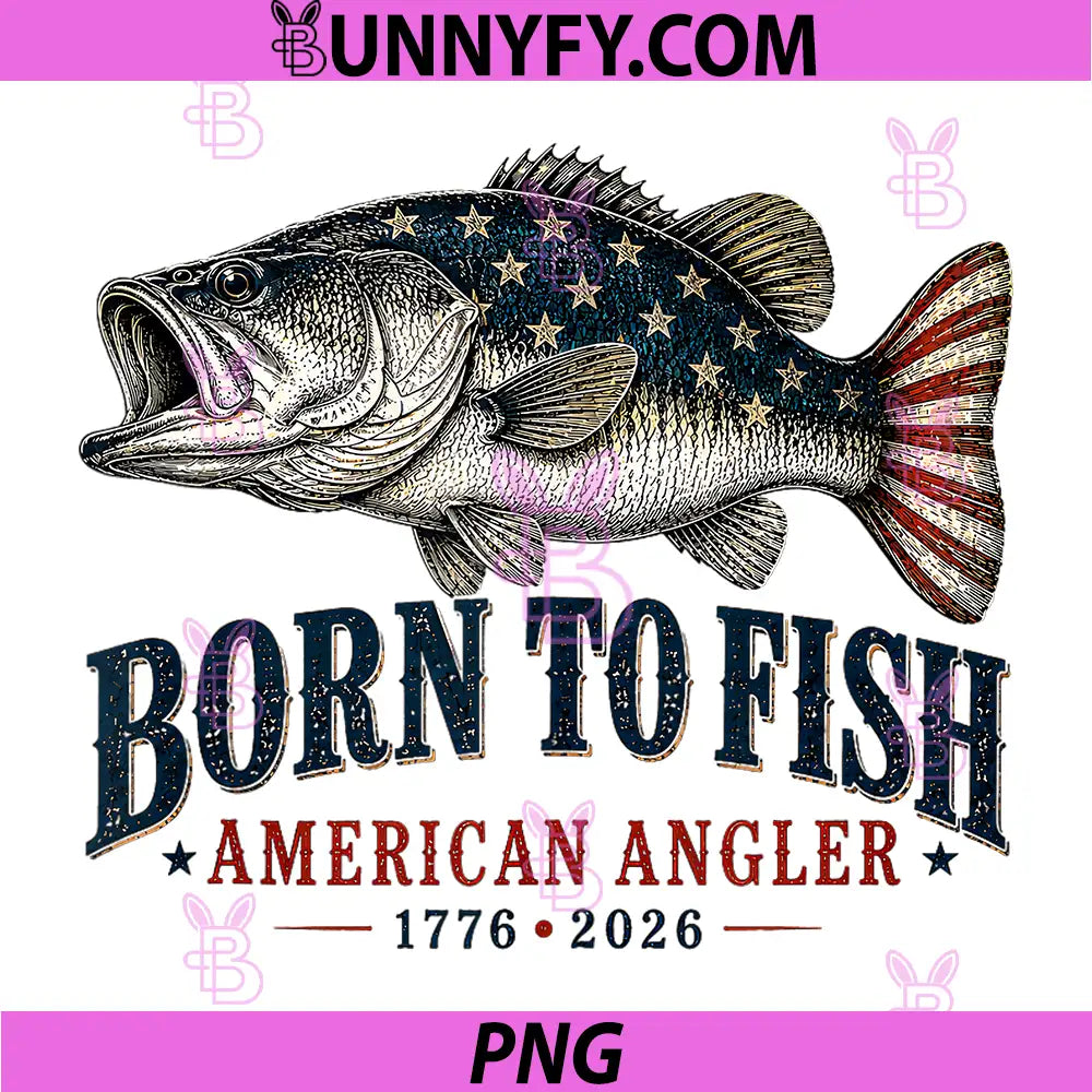 250 America Years 1776-2026 PNG, Fishing US Flag 250th Birthday PNG