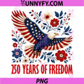 250 America Years 1776 2026 PNG, USA 250th Birthday Eagle Floral PNG