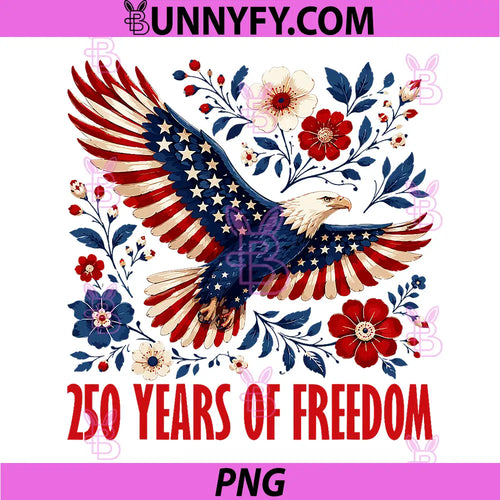 250 America Years 1776 2026 PNG, USA 250th Birthday Eagle Floral PNG