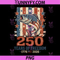 250 America Years 1776 2026 PNG, Vintage Fishing USA Flag 250th PNG