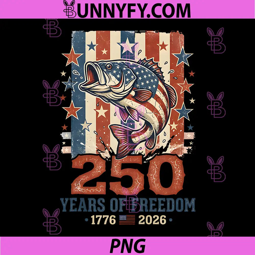 250 America Years 1776 2026 PNG, Vintage Fishing USA Flag 250th PNG