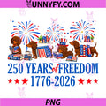 250 America Years of Freedom PNG, Dachshund Dog 250th Birthday PNG