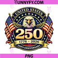 250 Anniversary USA PNG, 250 Years 250th Anniversary PNG
