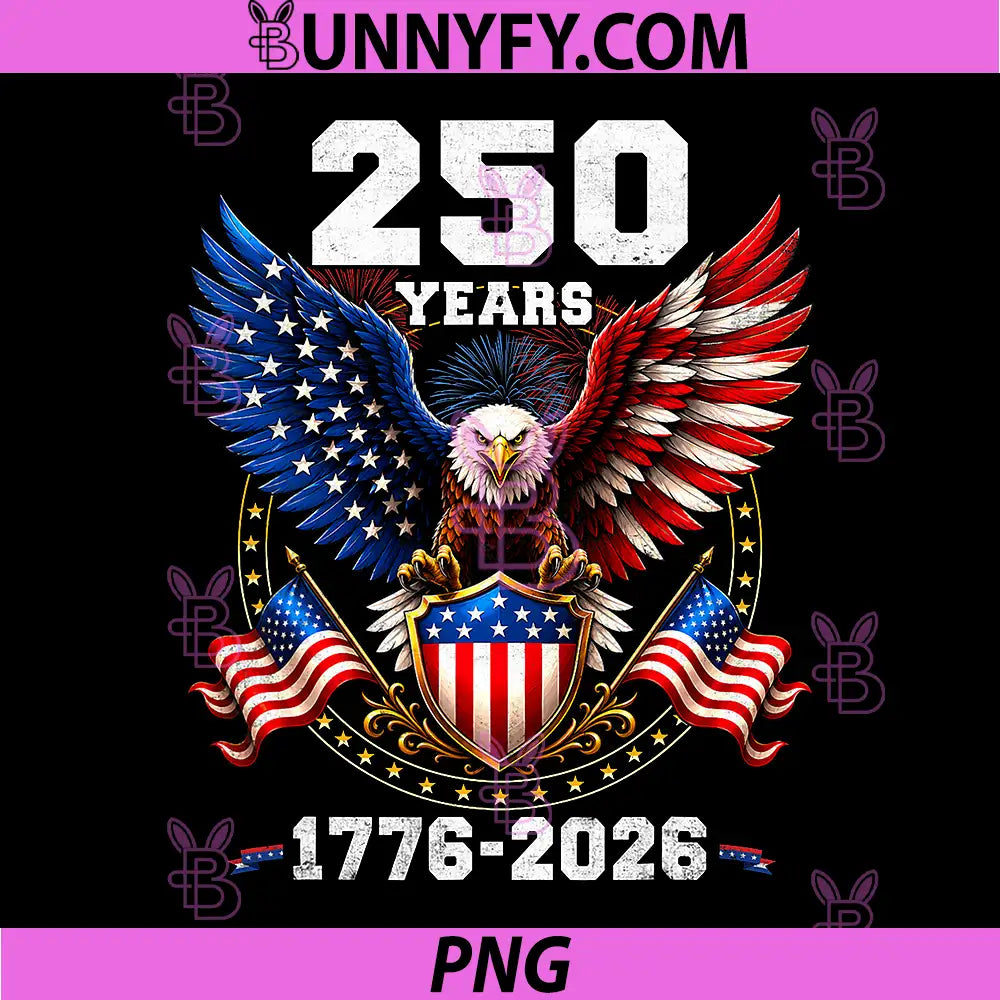 250 Anniversary USA Patriotic PNG, 250 Years American 4th of July PNG
