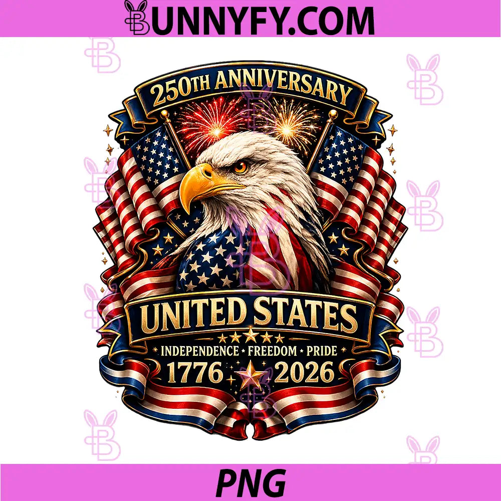 250 Anniversary USA Patriotic PNG, Eagle 250th 4th of July 2026 PNG