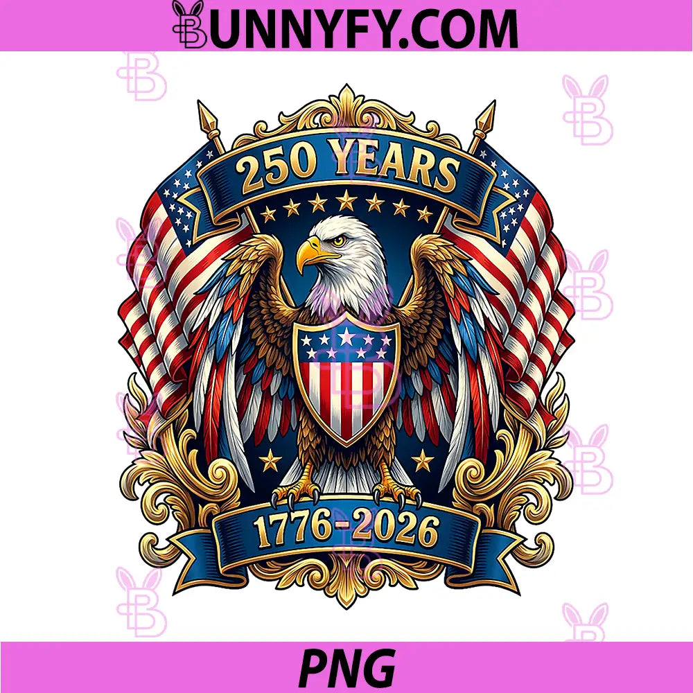 250 Anniversary USA Patriotic PNG, Eagle 250th 4th of July 2026 PNG