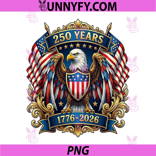 250 Anniversary USA Patriotic PNG, Eagle 250th 4th of July 2026 PNG