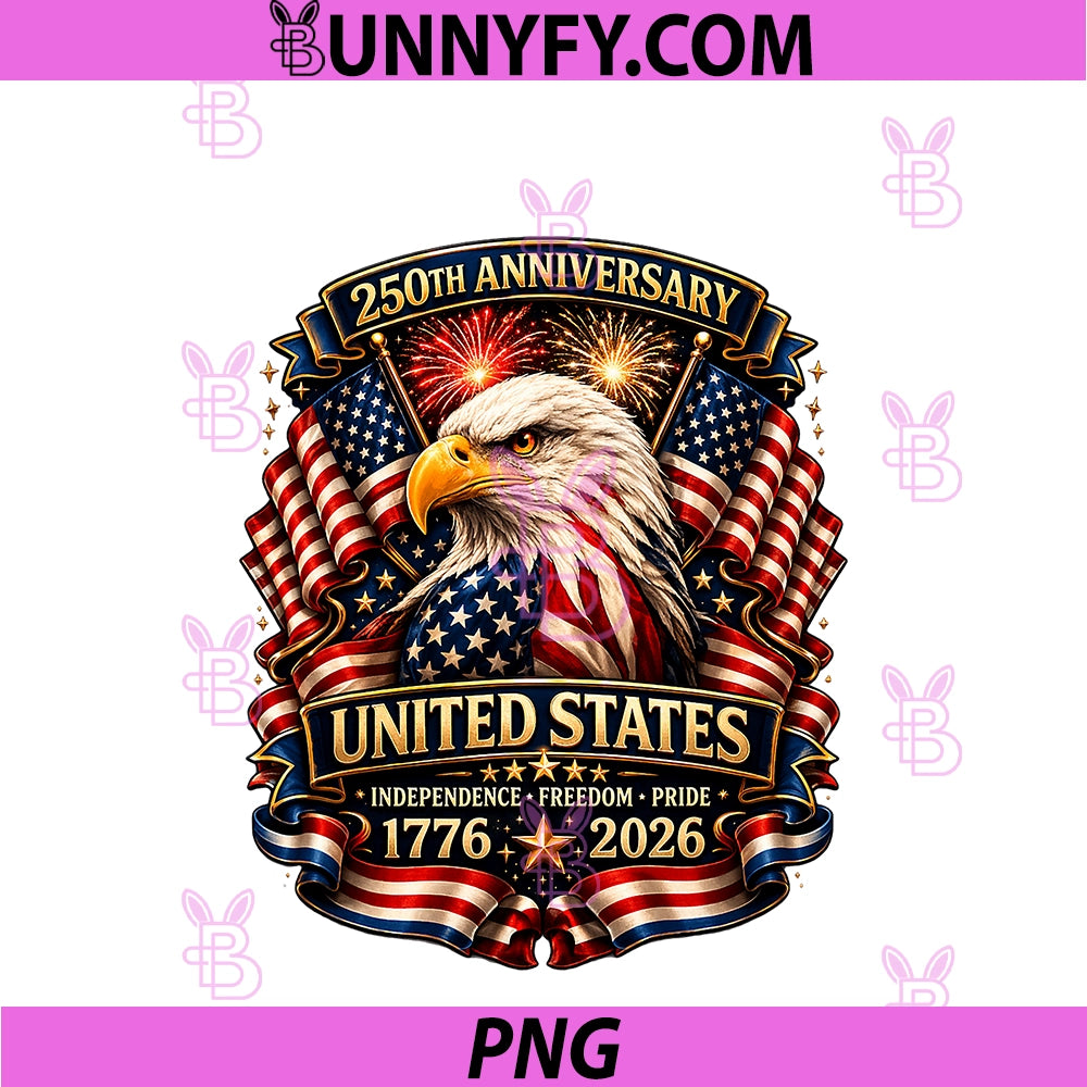 250 Anniversary USA Patriotic Eagle 250th PNG, 4th Of July 2026 PNG