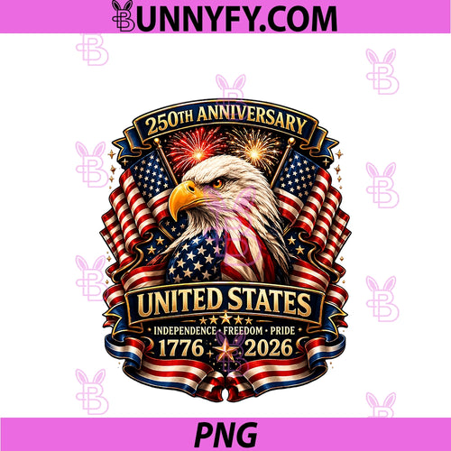 250 Anniversary USA Patriotic Eagle 250th PNG, 4th Of July 2026 PNG