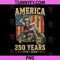 250 Anniversary USA Skeleton PNG, Motorcycle Flag 4th of July PNG