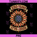 250 Anniversary USA Sunflower PNG, 4th of July Patriotic PNG