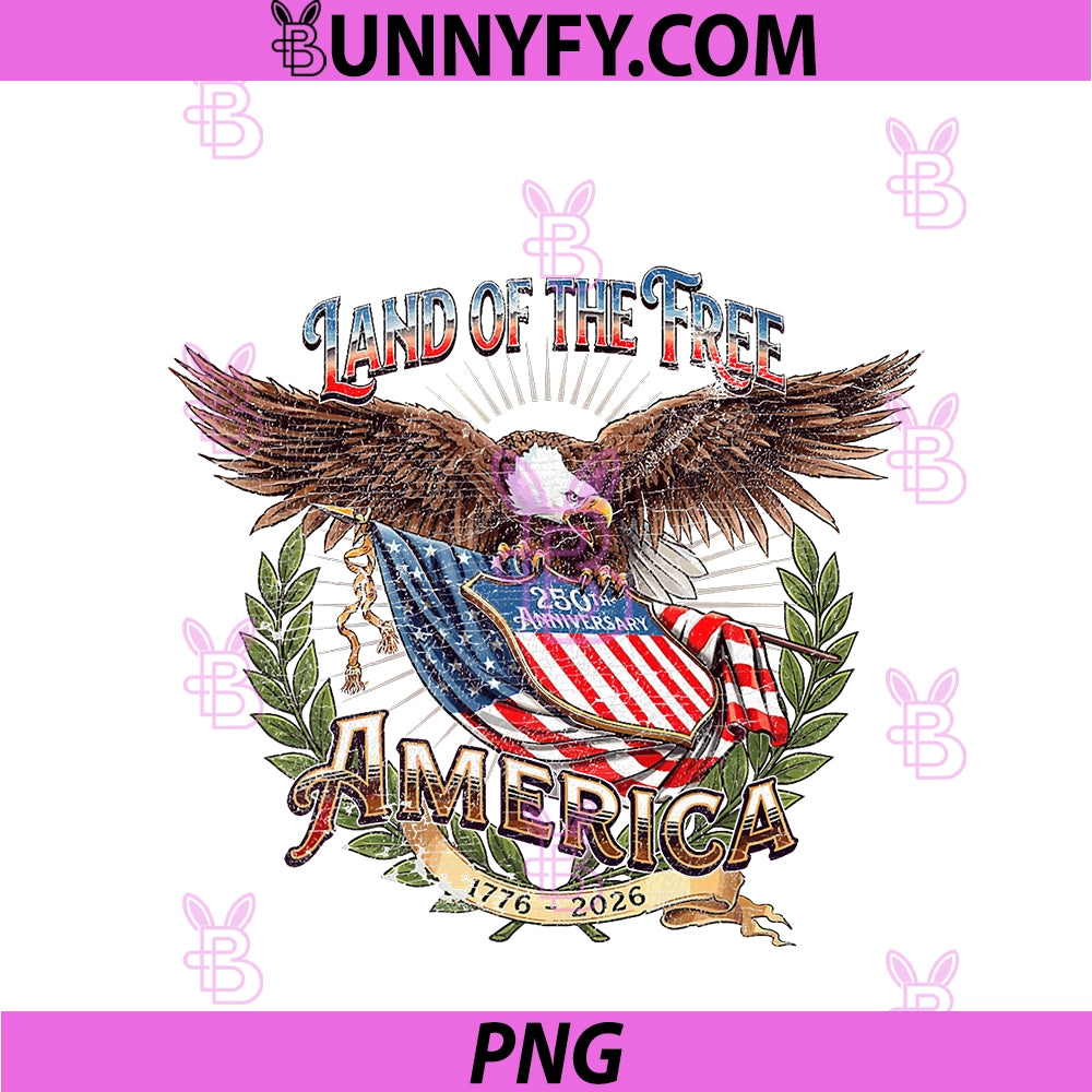 250 Anniversary USA Tee America 1776 2026 PNG, Eagle Vintage Gift PNG
