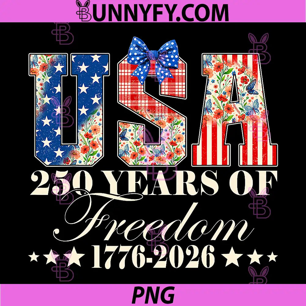 250 USA Years of Freedom PNG, 1776 2026 American 250th Birthday PNG