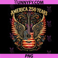 250 Years 1776-2026 Guitar with Wings PNG, Country Concert 250 Years PNG