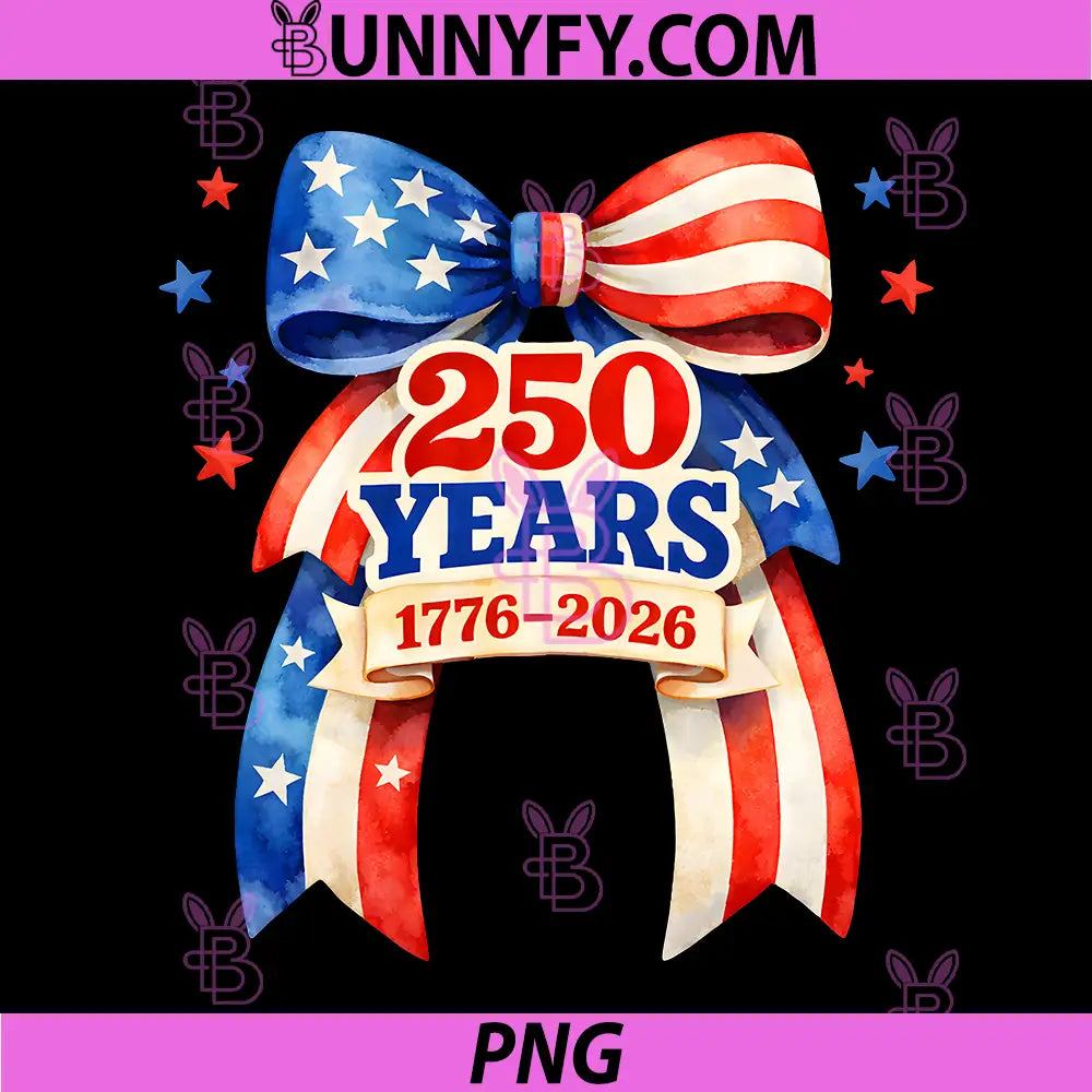 250 Years 1776-2026 US Flag PNG, Ribbon USA Anniversary PNG