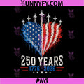 250 Years 1776 2026 PNG, America Patriotic Heart Flag Jets PNG