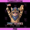 250 Years 1776 2026 Funny Hot Dog Cat PNG, Lover USA Flag 4th of July PNG