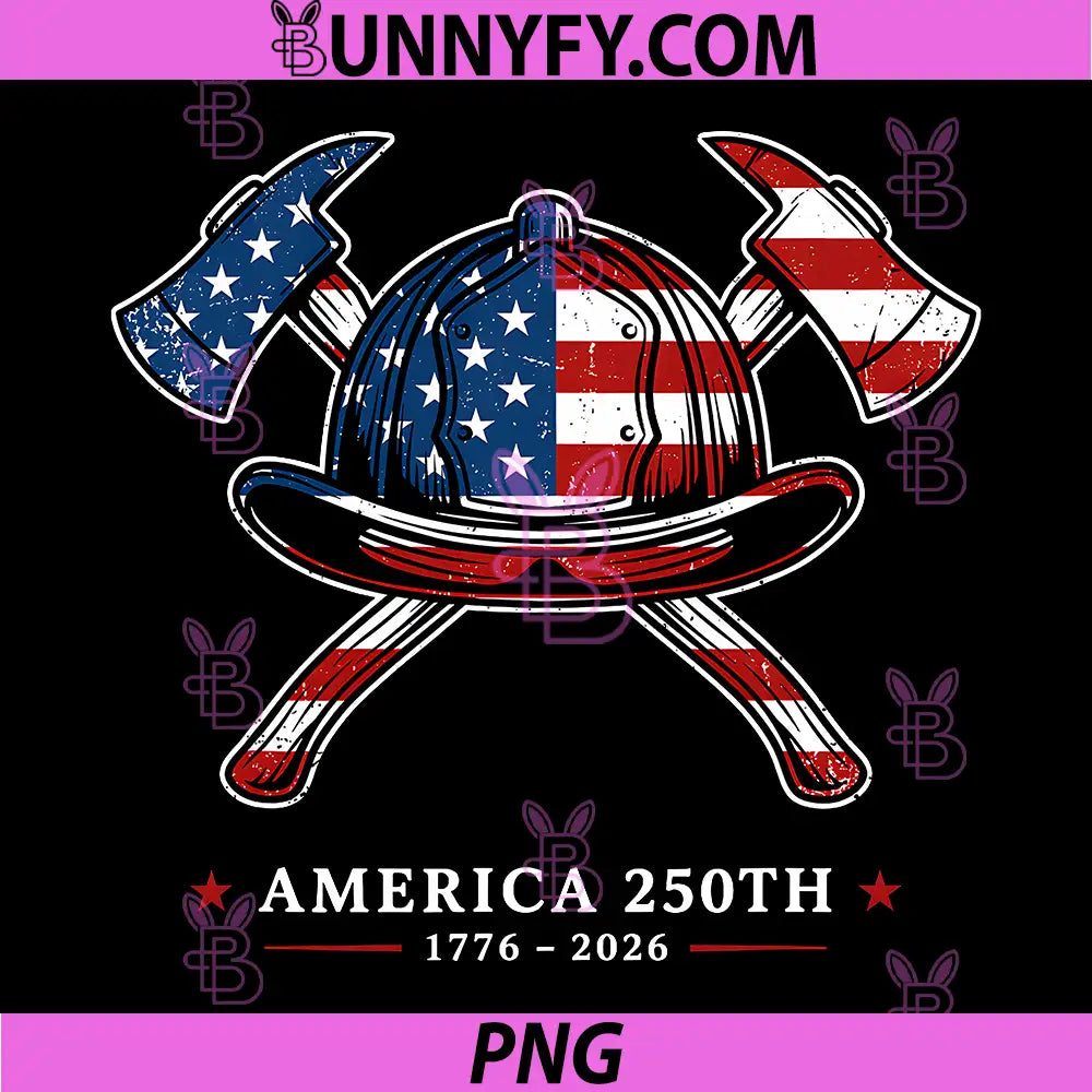 250 Years America 1776 2026 PNG, Firefighter USA Flag 250th PNG