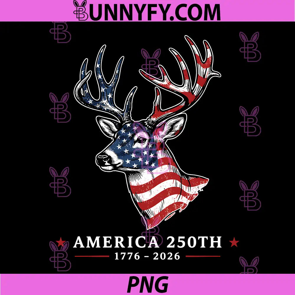 250 Years America 1776 2026 PNG, Hunting USA Flag 250th Birthday PNG