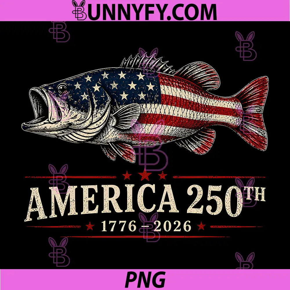 250 Years America 2026 PNG, Fishing USA Flag 250th PNG