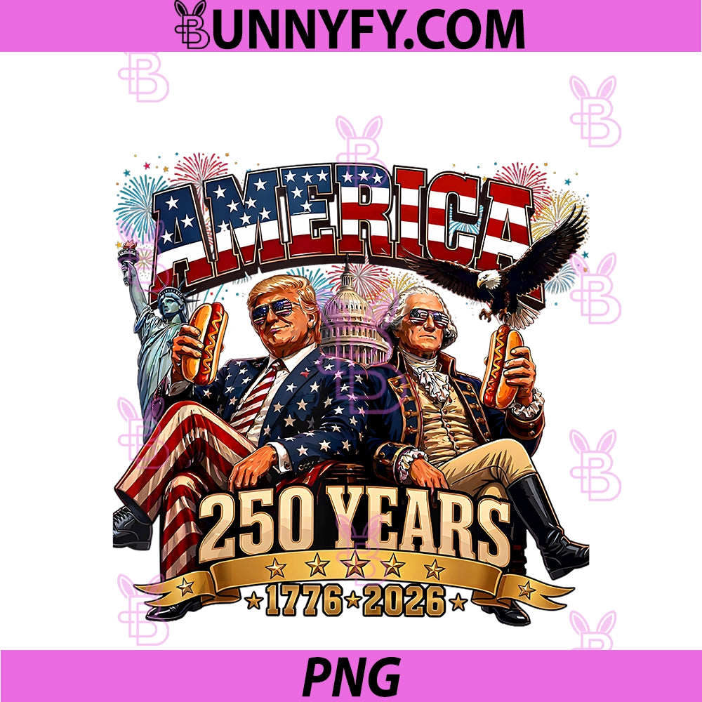 250 Years America Anniversary 250th PNG, Trump Washington Vintage PNG
