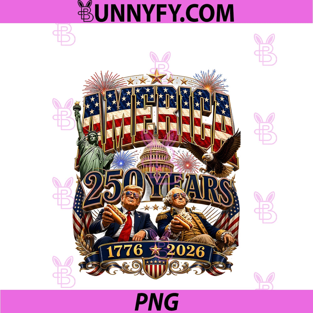 250 Years America Anniversary 250th PNG, Trump Washington Vintage PNG