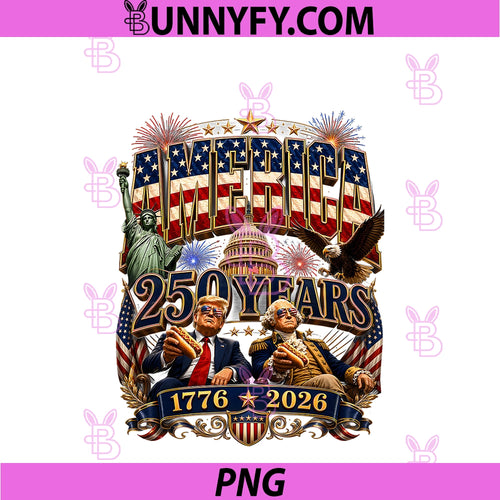 250 Years America Anniversary 250th PNG, Trump Washington Vintage PNG