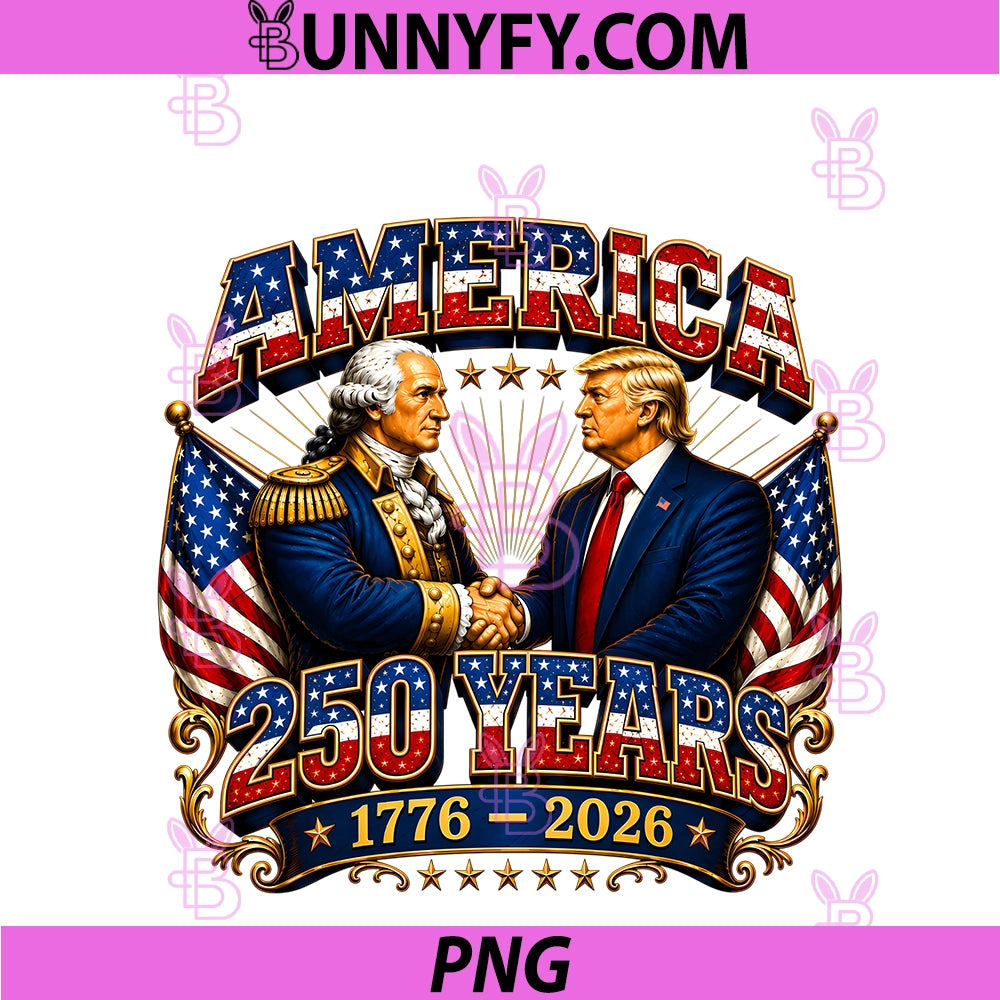 250 Years America Anniversary 250th Trump PNG, Washington Vintage PNG