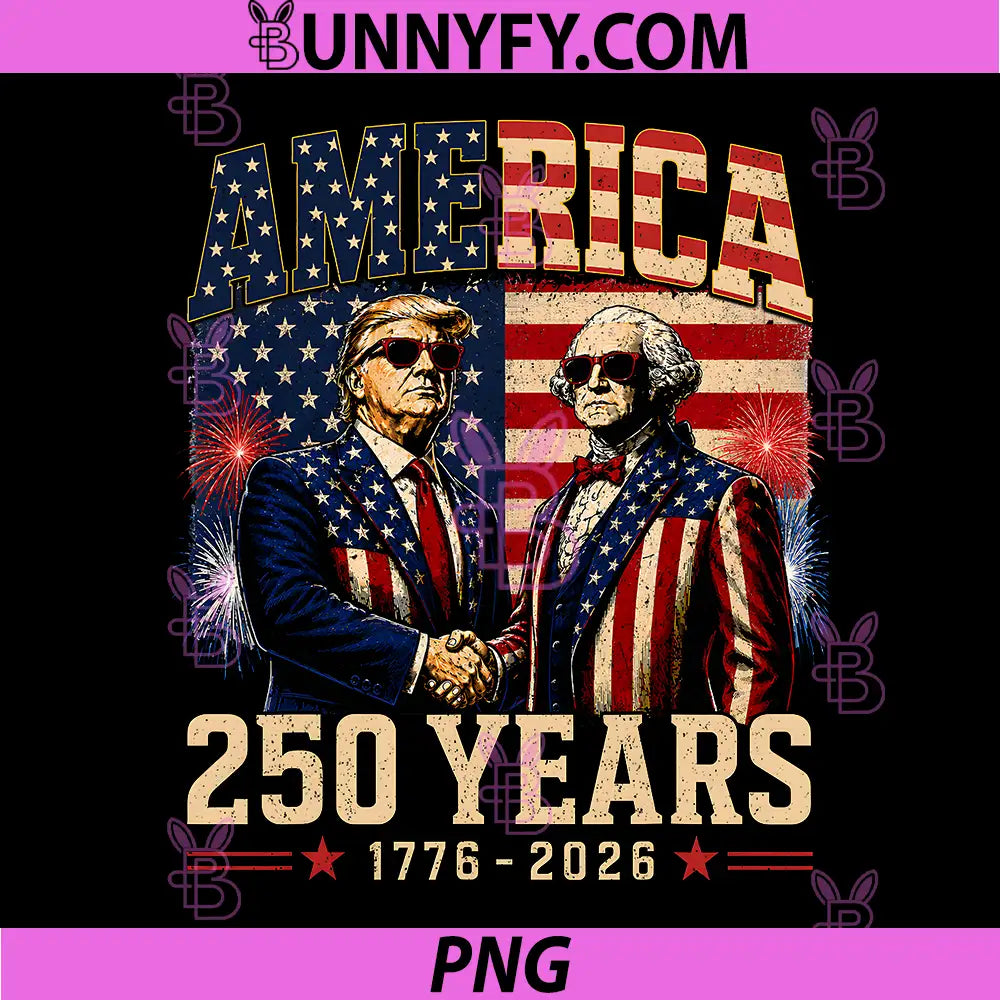 250 Years America Anniversary PNG, 250th Trump Washington Vintage PNG