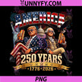 250 Years America Anniversary PNG, 250th Trump Washington Vintage PNG