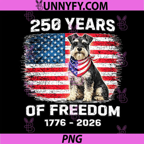 250 Years America PNG, Anniversary Miniature Schnauzer PNG