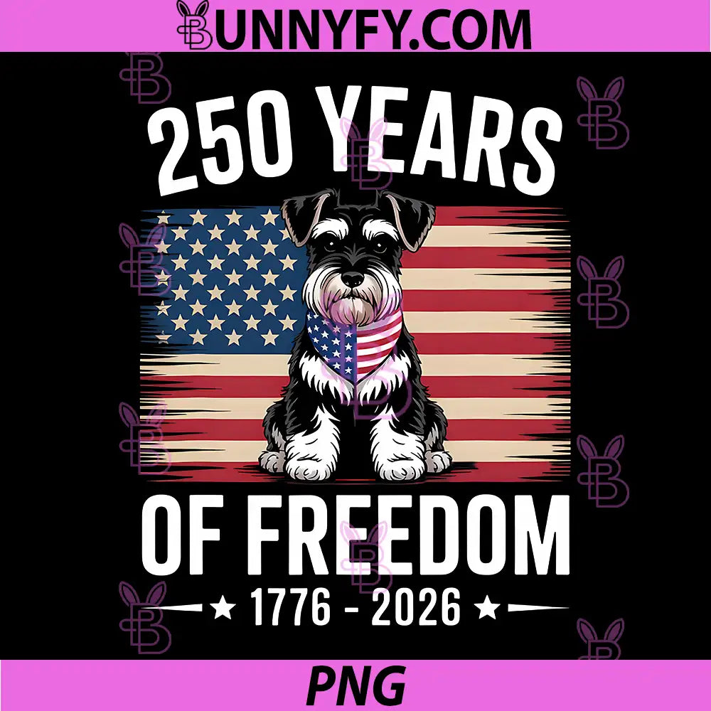 250 Years America PNG, Anniversary Miniature Schnauzer PNG